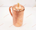 Handcrafted Hammered Copper Water Jug – Pure Copper Pitcher for Drinking Water, Ayurvedic Health Benefits, (1.5 Liter) 50.7Fl Oz