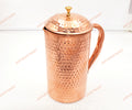 Handcrafted Hammered Copper Water Jug – Pure Copper Pitcher for Drinking Water, Ayurvedic Health Benefits, (1.5 Liter) 50.7Fl Oz