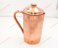 Pure Copper Water Jug Pitcher 50.7 Fl Oz Copper Mug 1.5 Liter, Handmade Gift, Ayurveda Copper, Unique Design Gift, Health Benefits