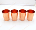 Set of 4 Hammered Pure Copper Drinking Glasses | Handmade Ayurvedic Copper Water Tumblers | Premium Copper Cups