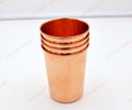Set of 4 Hammered Pure Copper Drinking Glasses | Handmade Ayurvedic Copper Water Tumblers | Premium Copper Cups