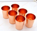 Set of 6 Hammered Pure Copper Drinking Glasses | Handmade Ayurvedic Copper Water Tumblers | Premium Copper Cups
