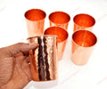 Set of 6 Hammered Pure Copper Drinking Glasses | Handmade Ayurvedic Copper Water Tumblers | Premium Copper Cups