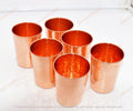 Set of 6 Hammered Pure Copper Drinking Glasses | Handmade Ayurvedic Copper Water Tumblers | Premium Copper Cups