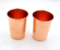 2x Pack Pure Copper Drinking Glass | Handmade Ayurvedic Water Tumbler | Premium Copper Cup for Daily Use
