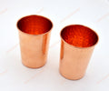 2x Pack Pure Copper Drinking Glass | Handmade Ayurvedic Water Tumbler | Premium Copper Cup for Daily Use