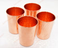 Set of 4 Handmade Hammered Pure Copper Drinking Glasses for Daily Water Drinking