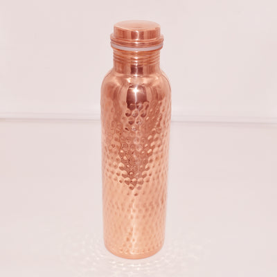 Hammered Pure Copper Water Bottle – Handmade Ayurvedic Drinking Bottle | Leak-Proof, Eco-Friendly, 1000ml