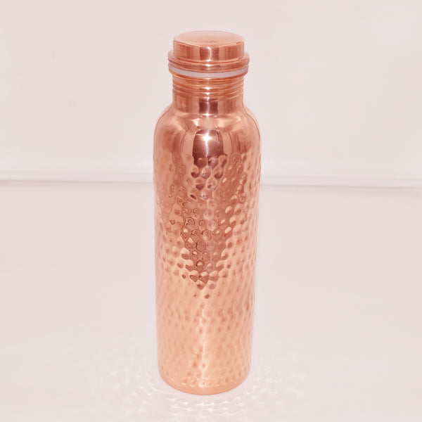 Hammered Pure Copper Water Bottle – Handmade Ayurvedic Drinking Bottle | Leak-Proof, Eco-Friendly, 1000ml