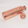Hammered Pure Copper Water Bottle – Handmade Ayurvedic Drinking Bottle | Leak-Proof, Eco-Friendly, 1000ml