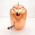 Pure Copper Hammered Matka with Tap for Daily Water Storage