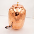 Pure Copper Hammered Matka with Tap for Daily Water Storage