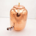 Pure Copper Hammered Matka with Tap for Daily Water Storage