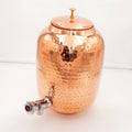 Pure Copper Hammered Matka with Tap for Daily Water Storage