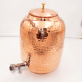 Pure Copper Hammered Matka with Tap for Daily Water Storage