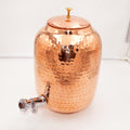 Pure Copper Hammered Matka with Tap for Daily Water Storage