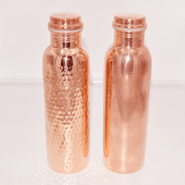 Full length view of pure copper water bottle