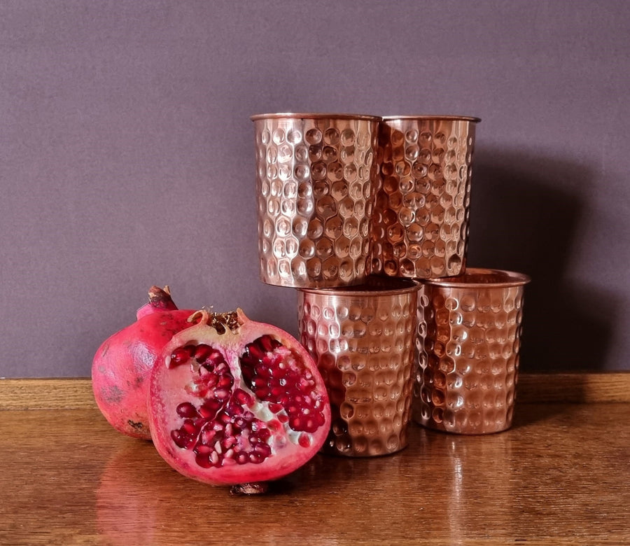Hammered Copper Cup (Pure Copper) – Handmade Ayurvedic Drinking Glass | Premium Vintage Finish